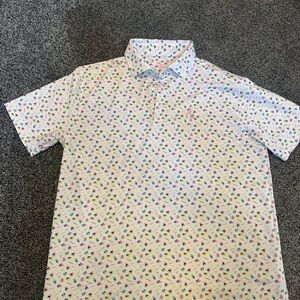 COPY - Men's White Patterned Rhoback Polo Shirt